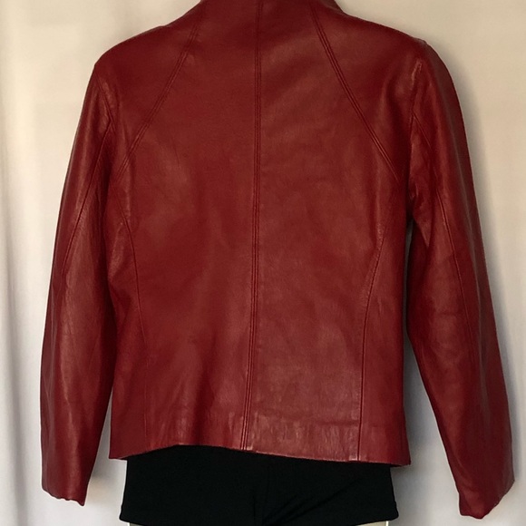 Genuine Red Leather Jacket - Picture 2 of 5
